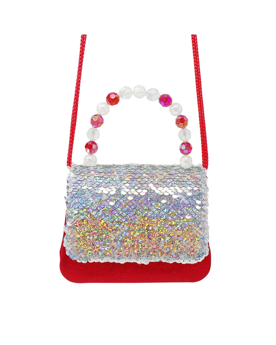 Pink Poppy Christmas Reversible Sequin Hard Handbag
