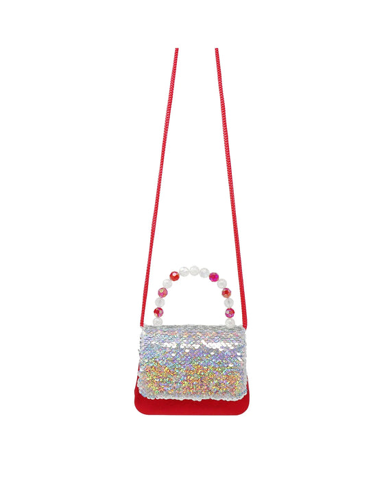 Pink Poppy Christmas Reversible Sequin Hard Handbag