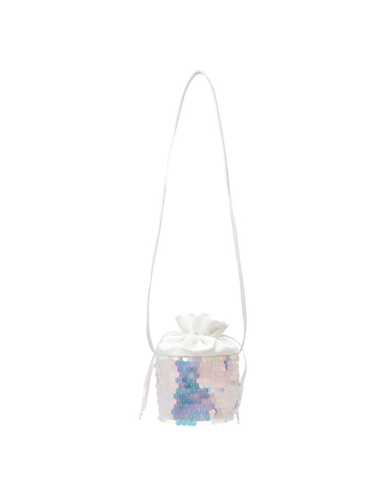Pink Poppy Christmas Glimmer Drawstring Bag