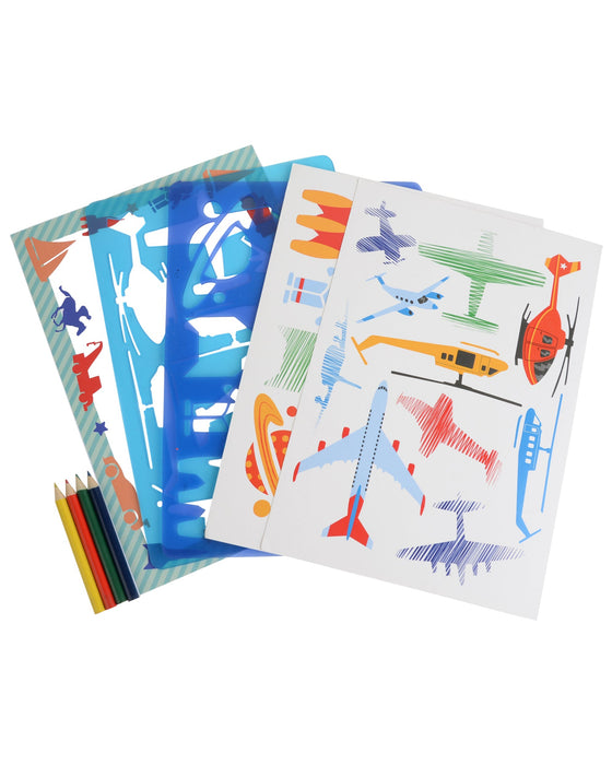Stencil And Pencil Double Pack Up In The Sky - Kidstuff