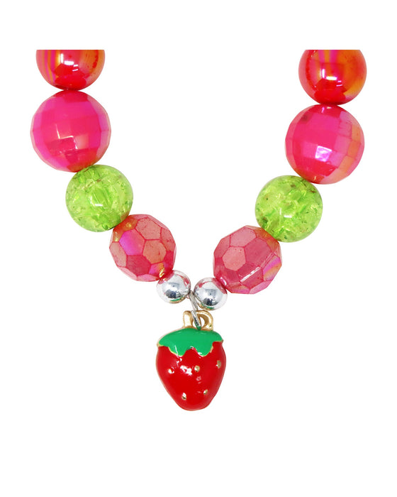 Pink Poppy Bracelet Strawberry Charm