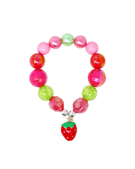 Pink Poppy Bracelet Strawberry Charm