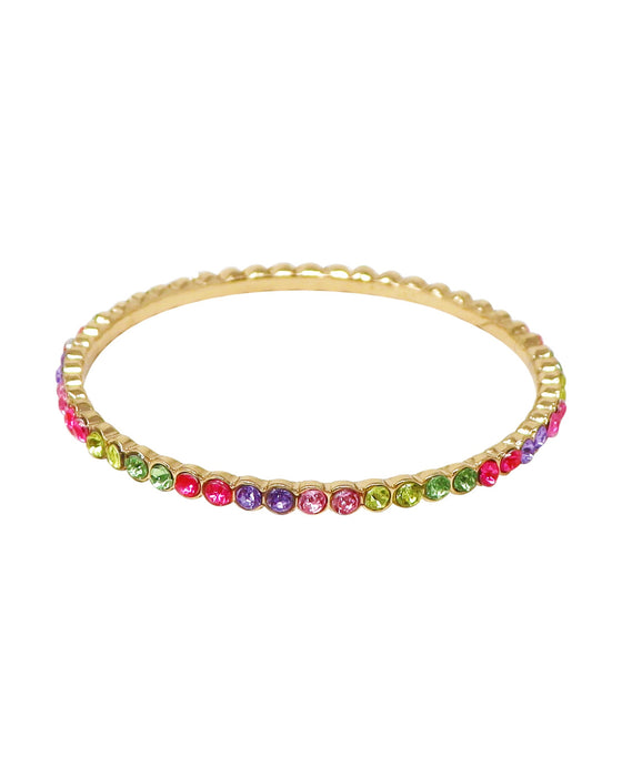 Pink Poppy Bangle Rainbow Sparkling Gemstone