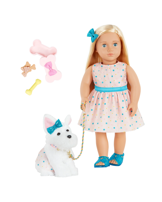 Our Generation Doll Cadence with Pet Dog Cookie