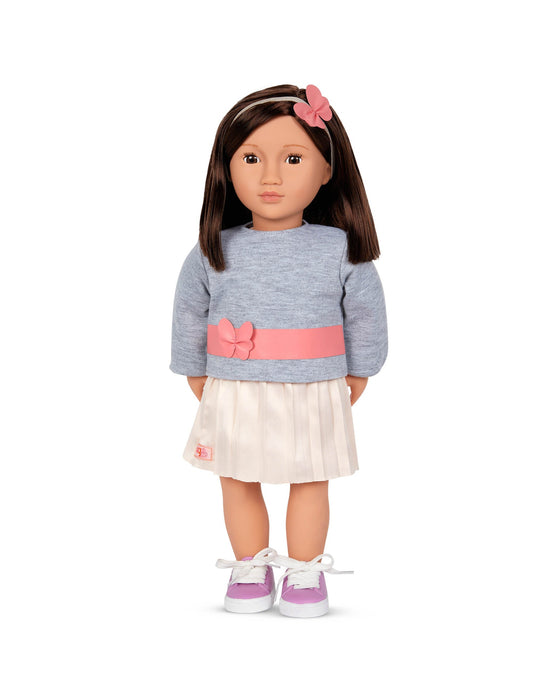 Our Generation Doll with Pink Pleated Skirt Mei