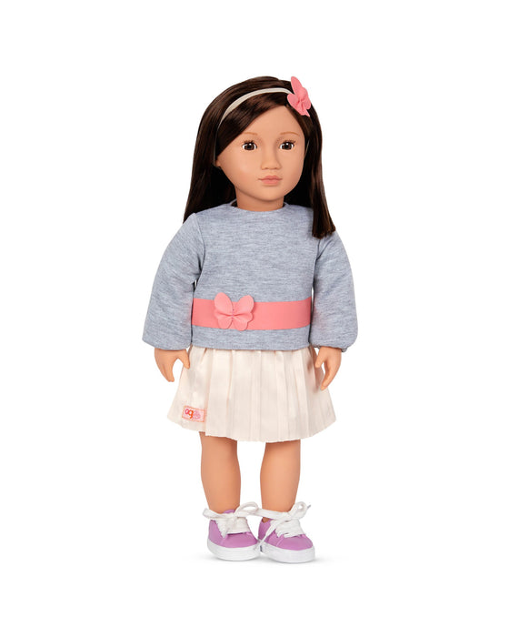 Our Generation Doll with Pink Pleated Skirt Mei