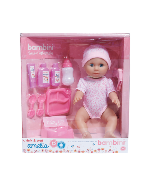 Bambini Drink and Wet Amelia Doll