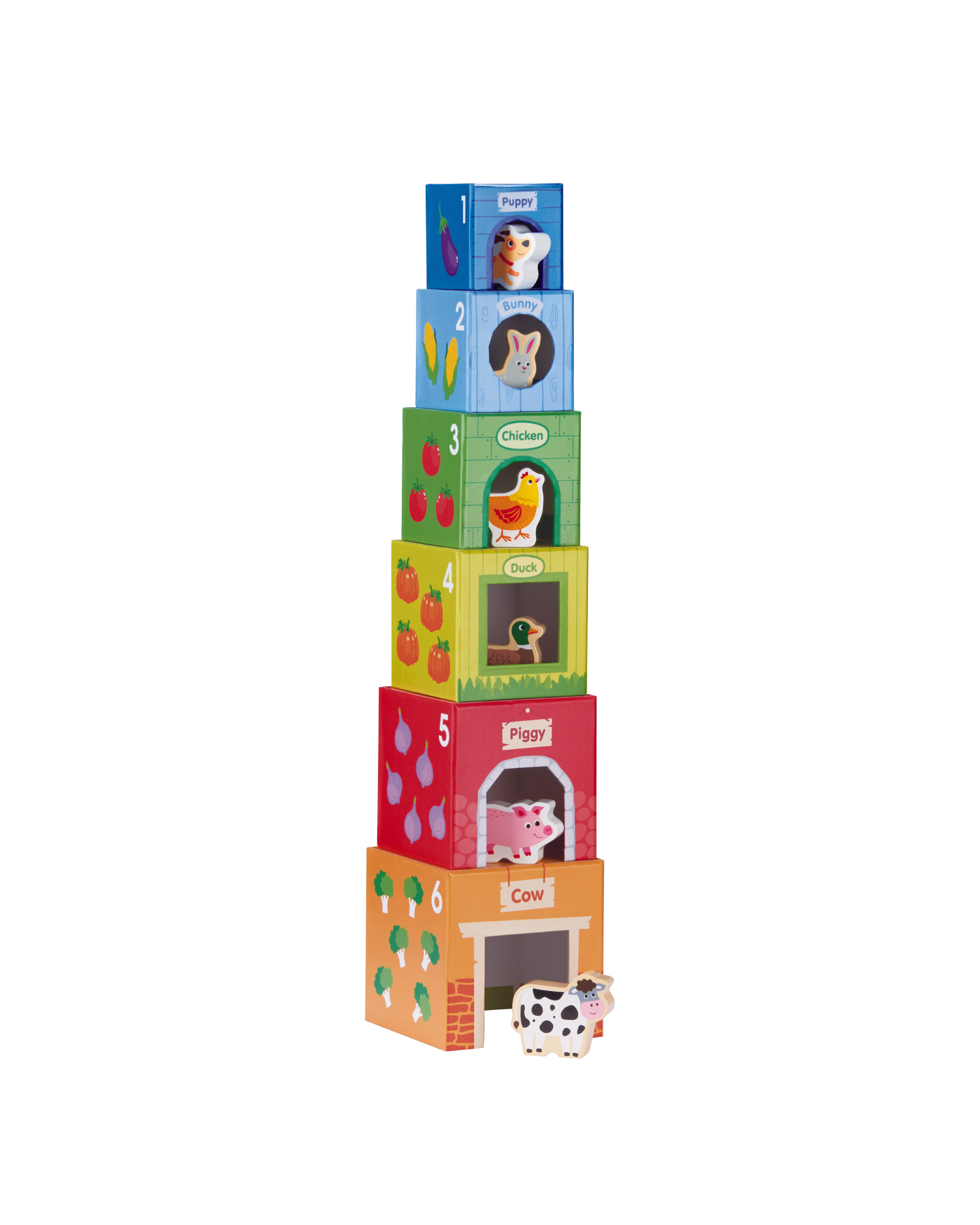Bello Stacking Cubes 6 Farm Friends