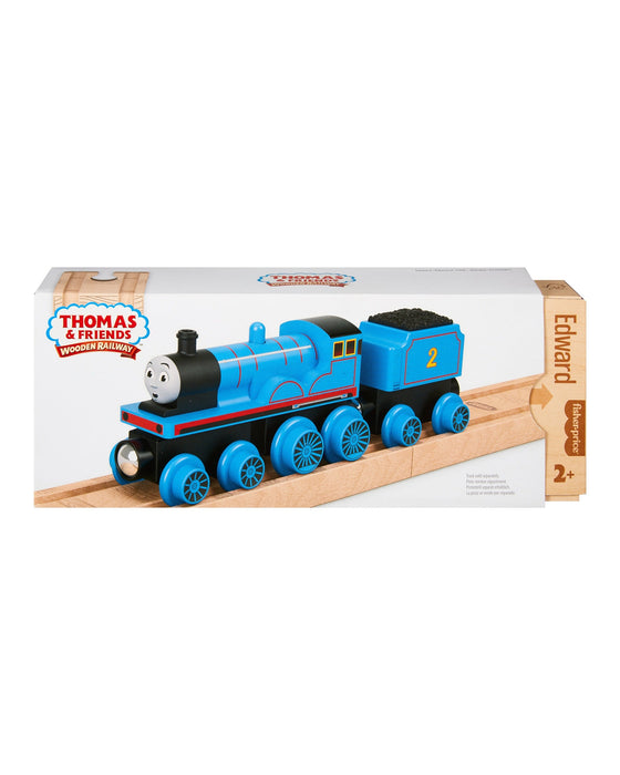 Fisher Price Thomas and Friends Wooden Railway Edward Engine and Coal Car