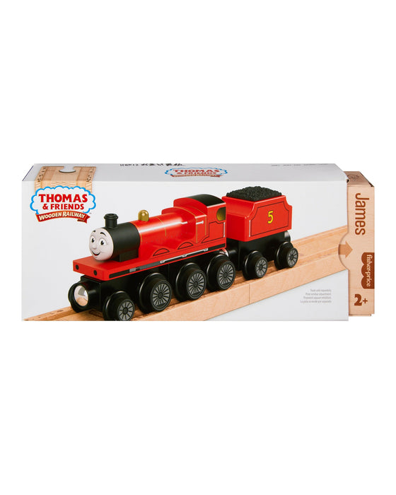 Fisher Price Thomas and Friends Wooden Railway James Engine and Coal Car
