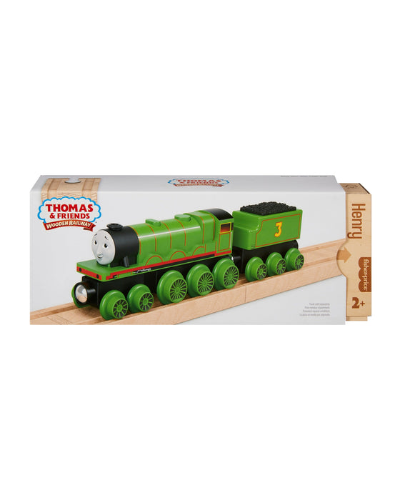 Fisher Price Thomas and Friends Wooden Railway Henry Engine and Coal Car