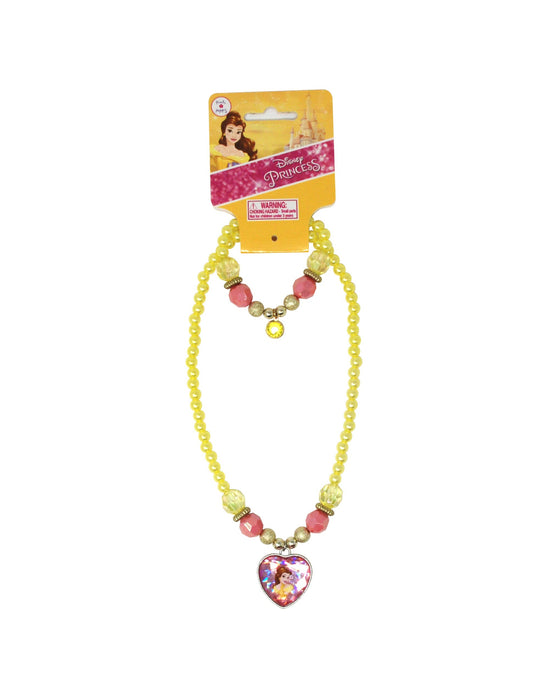 Pink Poppy Necklace and Bracelet Set Disney Princess Belle