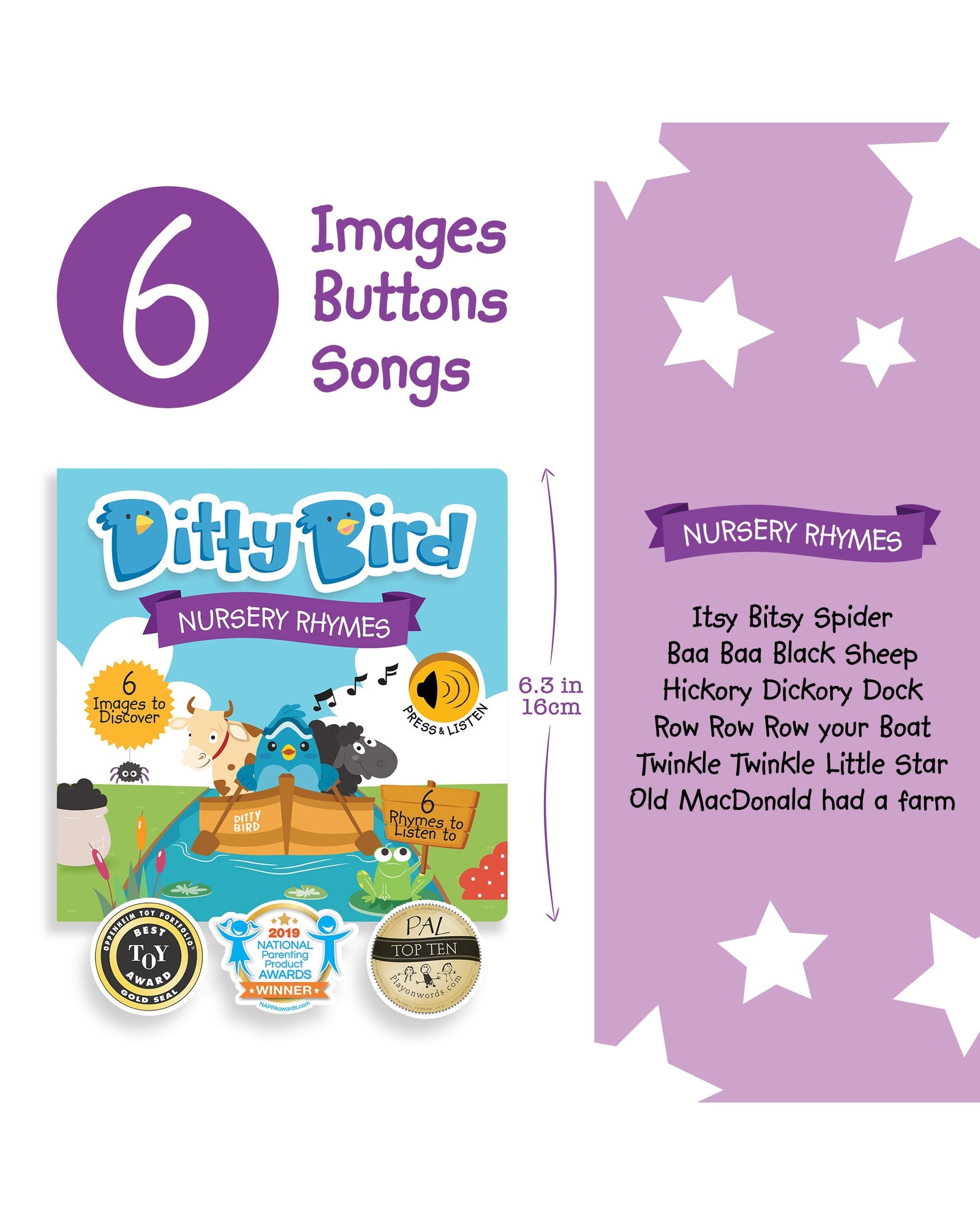 Ditty Bird Nursery Rhymes Board Book - Kidstuff