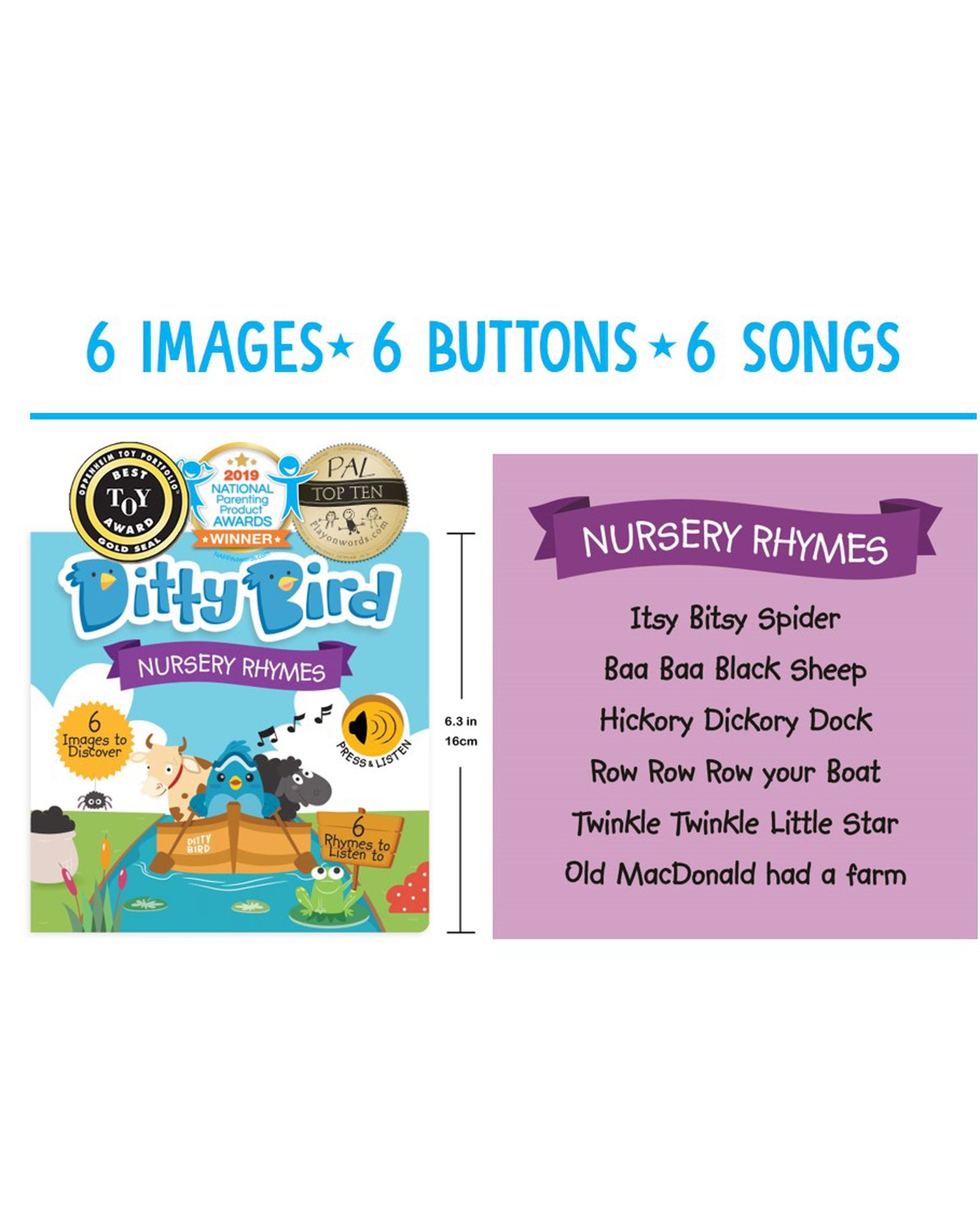 Ditty Bird Nursery Rhymes Board Book - Kidstuff