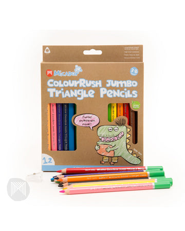 Micador Jr ColourRush Jumbo Triangle Pencil 12 Pack