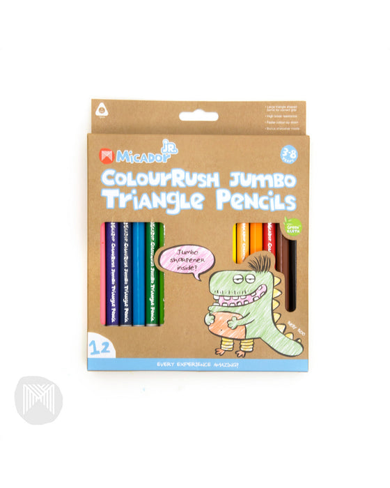 Micador Jr ColourRush Jumbo Triangle Pencil 12 Pack