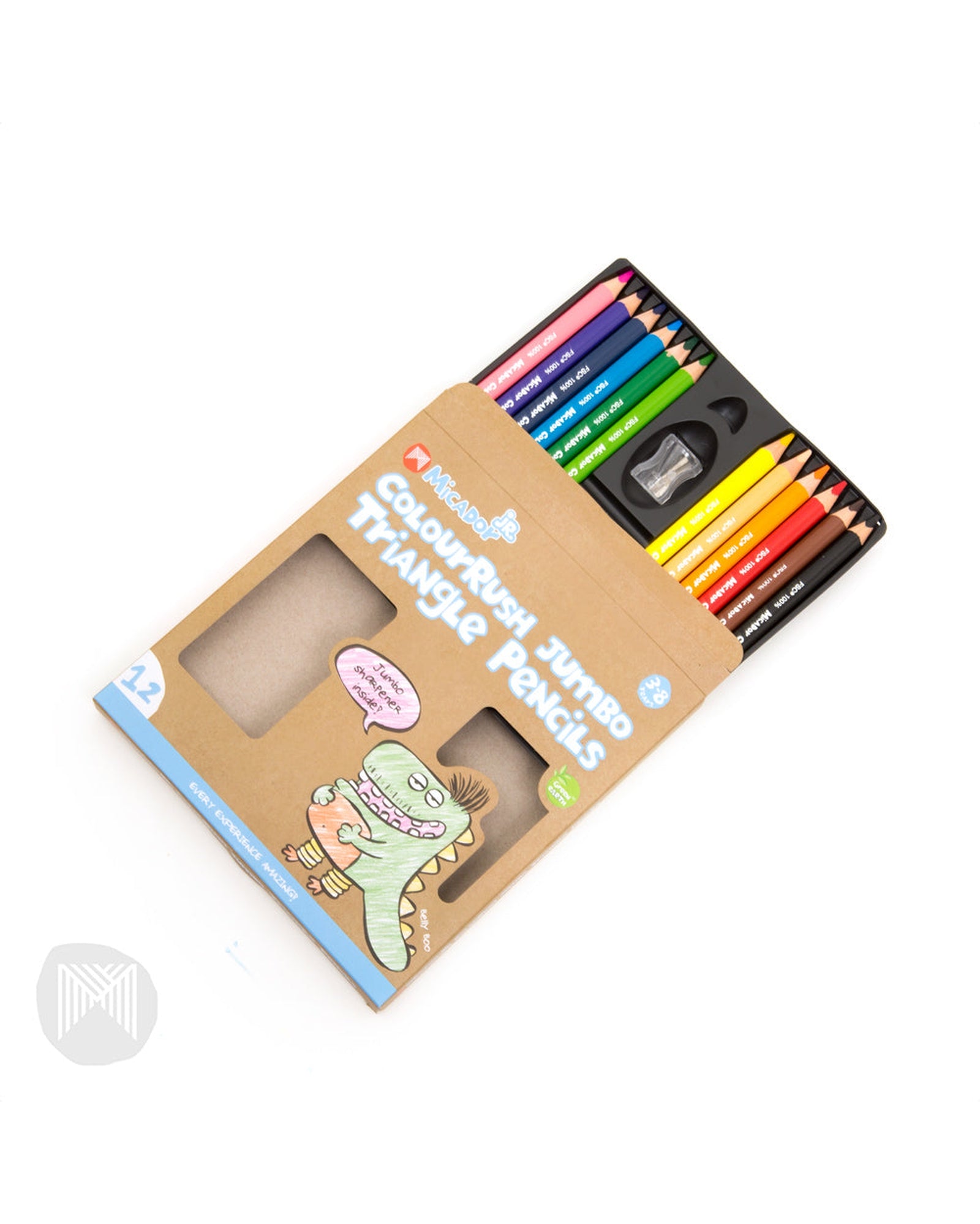 Micador Jr ColourRush Jumbo Triangle Pencil 12 Pack