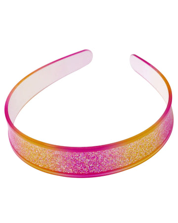 Pink Poppy Headband Sparkly Glitter Ombre