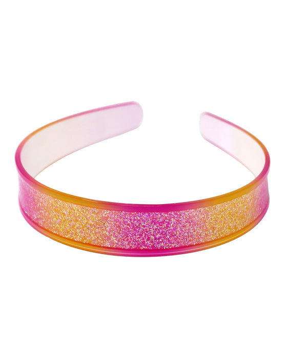 Pink Poppy Headband Sparkly Glitter Ombre