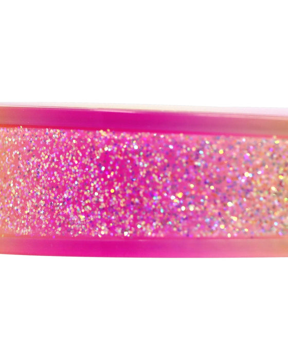 Pink Poppy Headband Sparkly Glitter Ombre