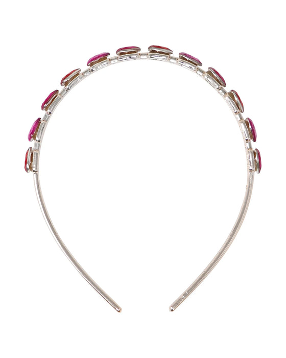 Pink Poppy Headband Gemstone Heart