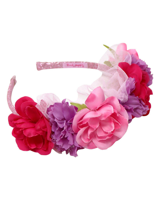 Pink Poppy Rainbow Butterfly Floral Headband