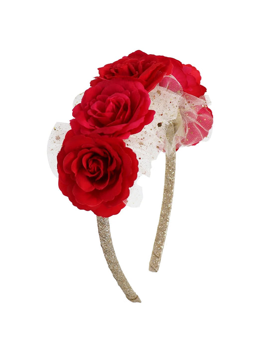 Pink Poppy Christmas Headband Holiday Floral