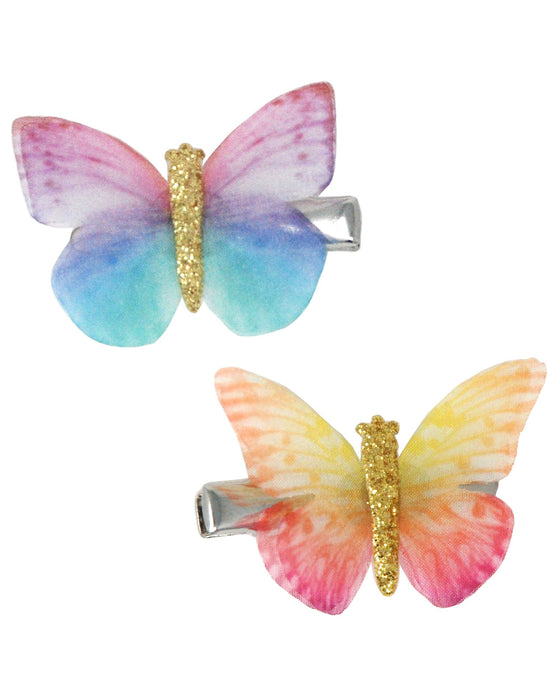 Pink Poppy Hairclip Butterfly Burst