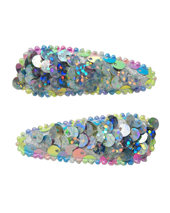 Pink Poppy Mermaid Sequin Snap Clips