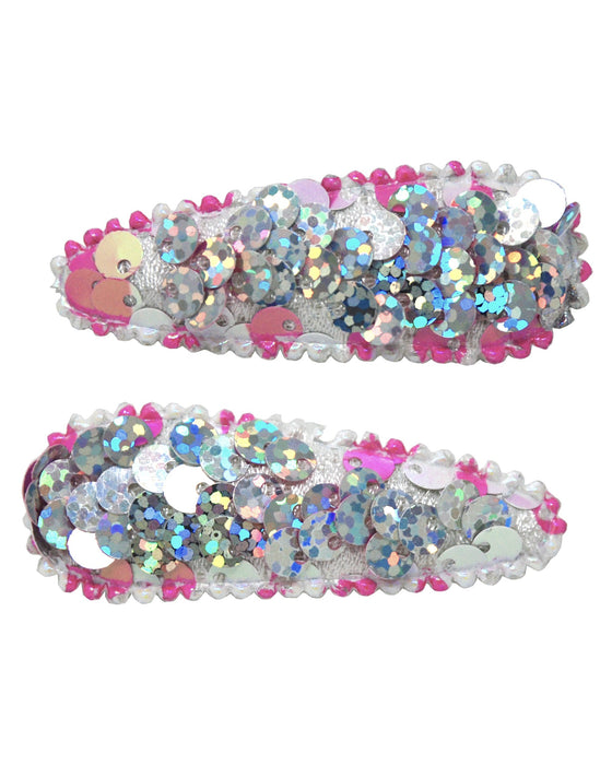 Pink Poppy Mermaid Sequin Snap Clips