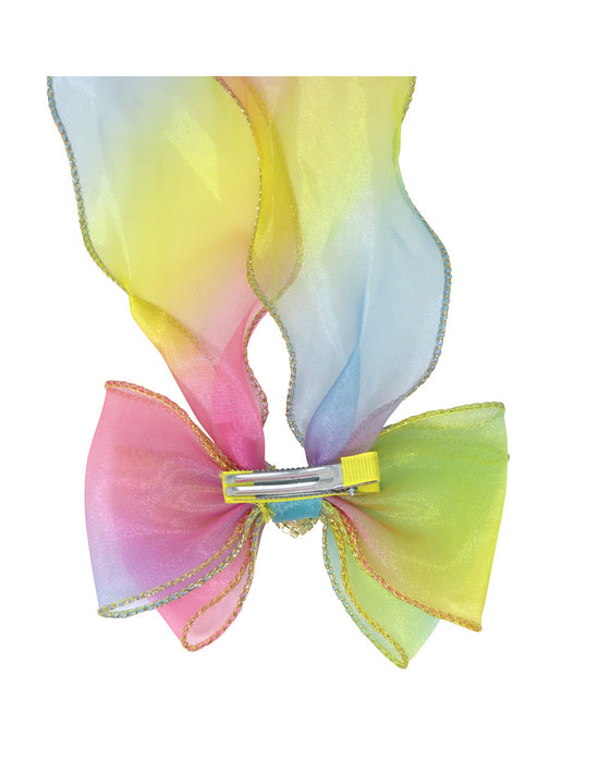 Pink Poppy Rainbow Butterfly Bow Hairclip