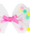 Pink Poppy Mesh Bow with Pom Pom Hairclip