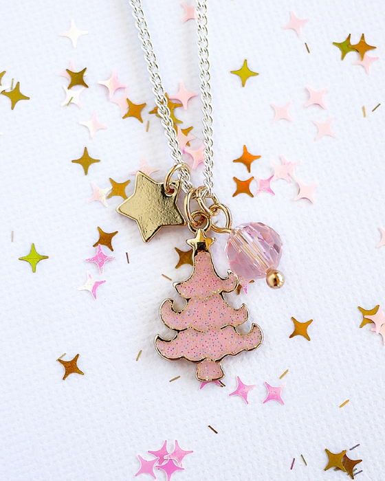 Lauren Hinkley Christmas Pink Tree Necklace