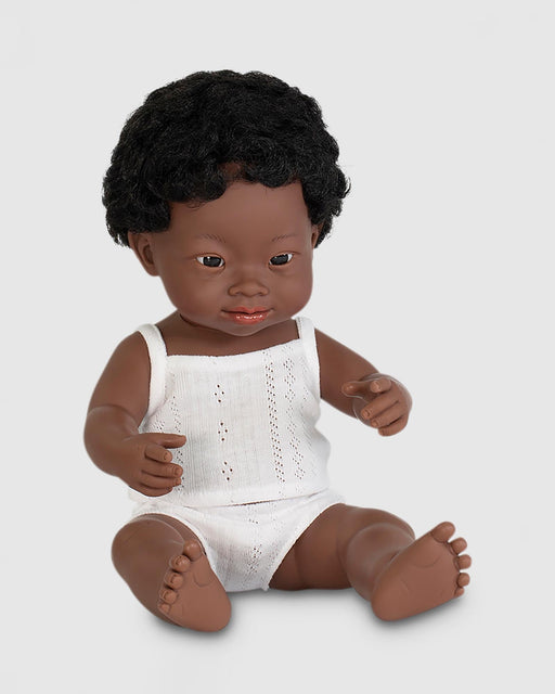 Anatomically Correct Baby Doll African Boy with Down Syndrome 38cm