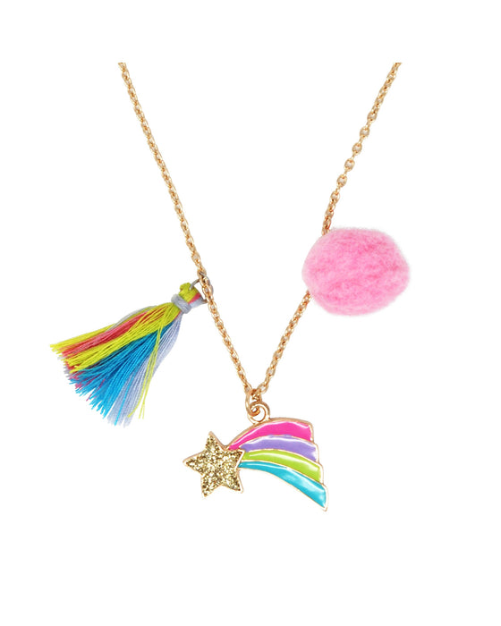 Pink Poppy Rainbow Starburst Necklace