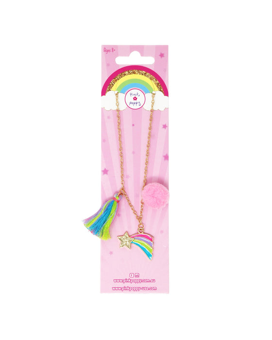 Pink Poppy Rainbow Starburst Necklace