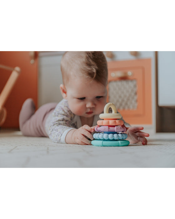 Jellystone Pastel Rainbow Stacker Teether And Toy