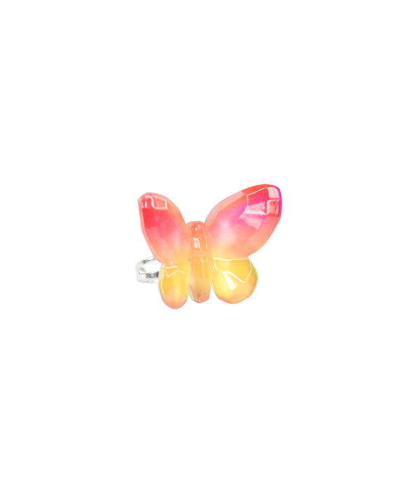 Pink Poppy Butterfly Skies Gem Rings