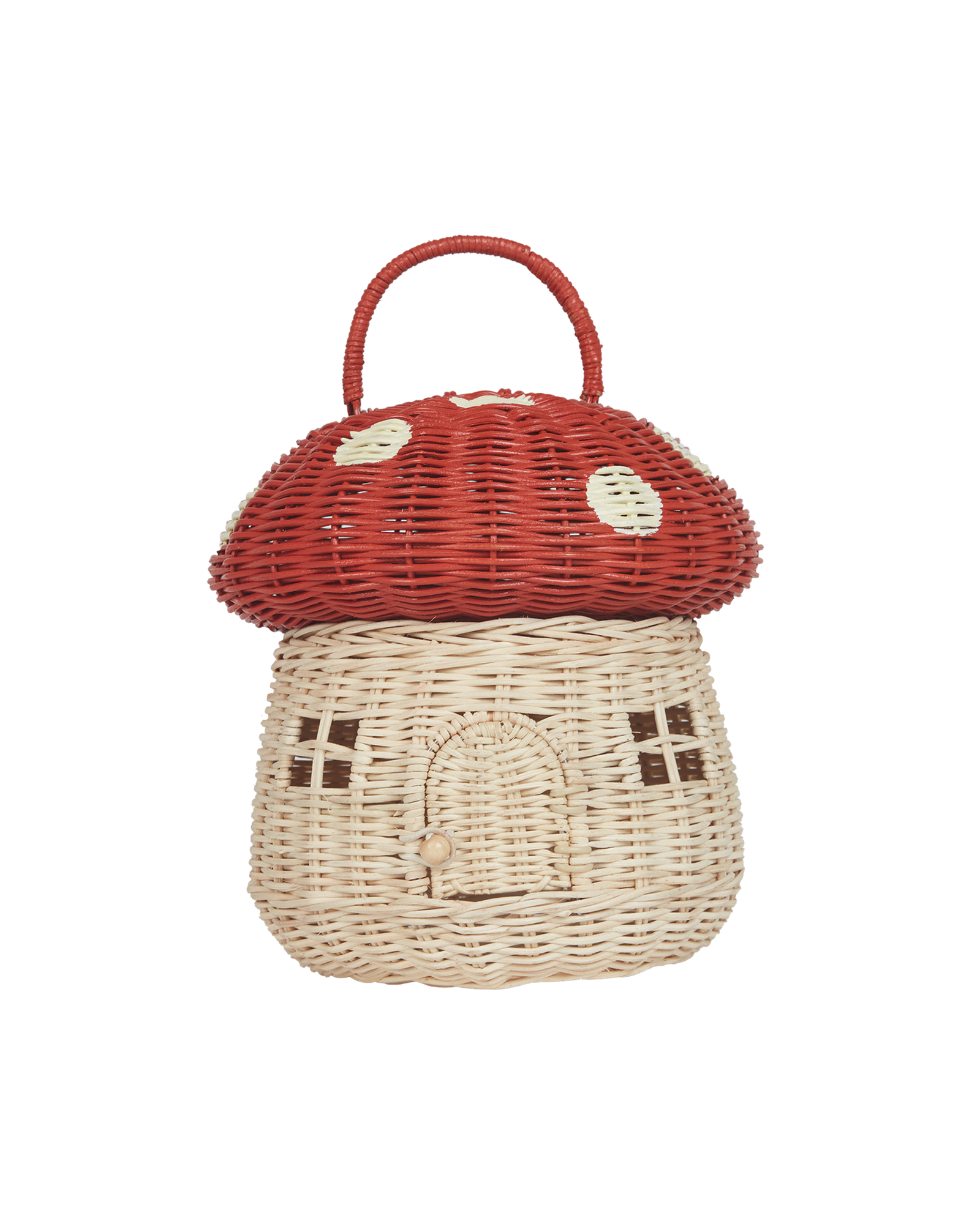 Olli Ella Rattan Mushroom Basket - Red