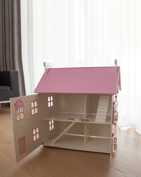 Deluxe rosebud dolls house top with furniture