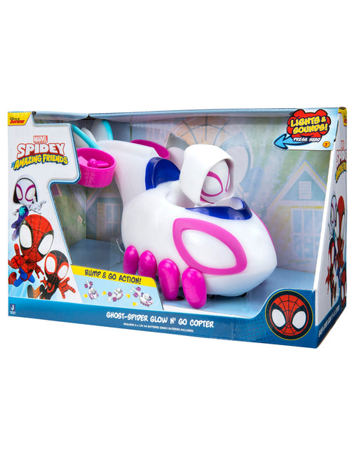 Spidey and His Amazing Friends Ghost-Spider Glow N Go Copter Feature Vehicle