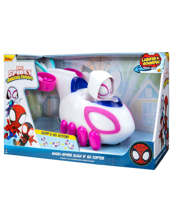 Spidey and His Amazing Friends Ghost-Spider Glow N Go Copter Feature Vehicle