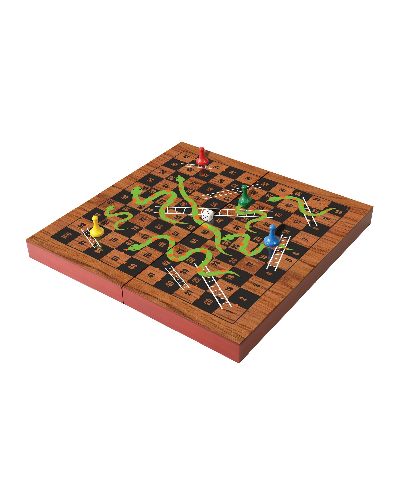 Ambassador Folding Wood Snakes Ladders Set