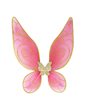 Pink Poppy Butterfly Ballet Pink and Gold Sparkle Wire Wings