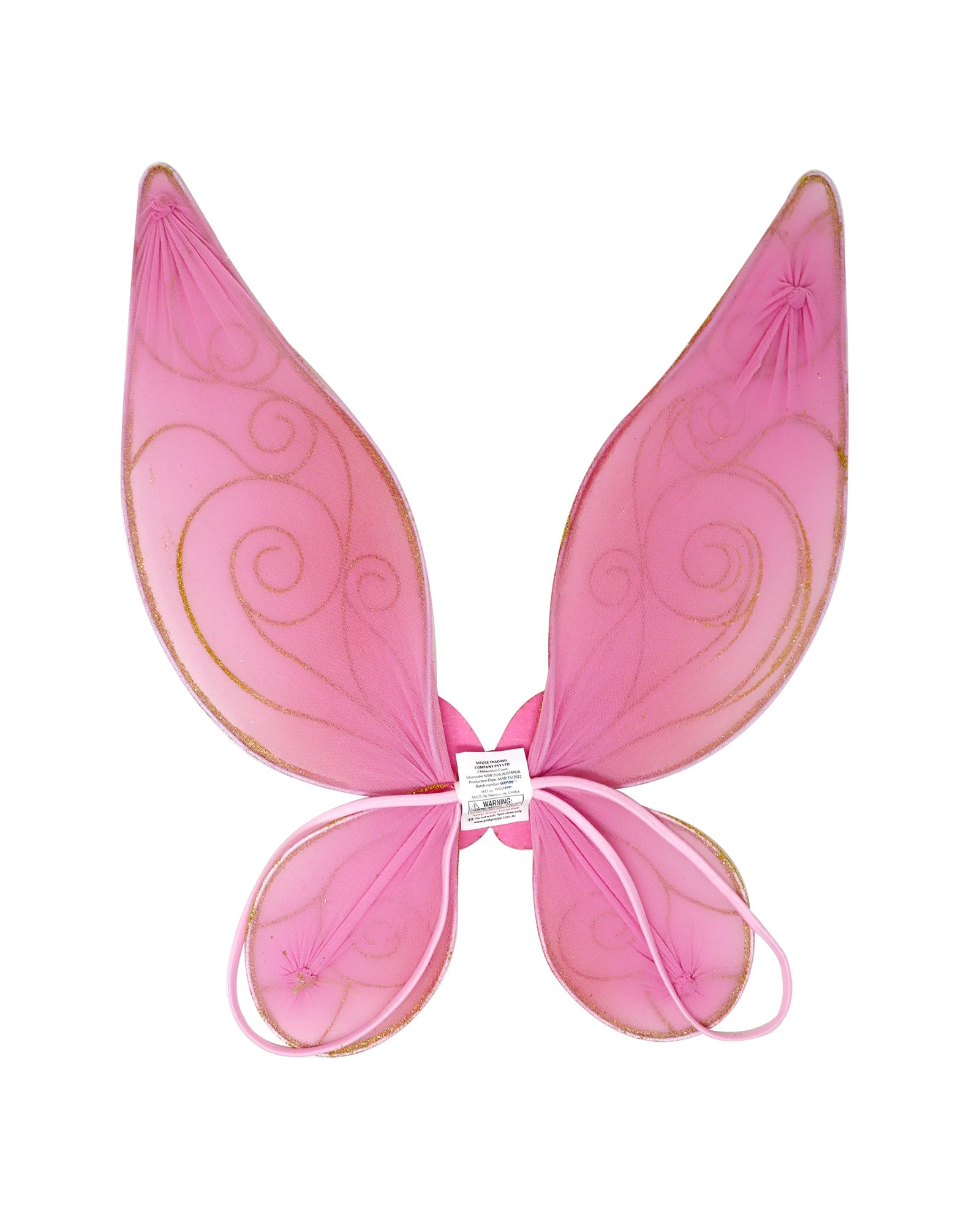 Pink Poppy Butterfly Ballet Pink and Gold Sparkle Wire Wings